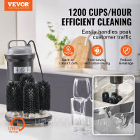 Vevor 312418 Електромийна машина для склянок Glass Washer 1200 чашок/год 5 щіток Cafés Vevor 312418 Електромийна машина для склянок Glass Washer 1200 чашок/год 5 щіток Cafés