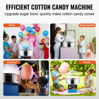 Vevor 312426 Електрична машина для приготування солодкої вати, машина для солодкої вати 1 кВт, комерційна машина для солодкої вати