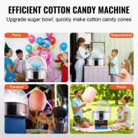 Vevor 312428 Електрична машина для приготування солодкої вати, машина для виробництва солодкої вати потужністю 1000 Вт, комерційна