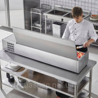 Vevor 312478 Охолоджувана настільна станція для приготування спецій з 5 каструлями 1/3 та каструлями 4 каструлі х 1/6, корпус із Vevor 312478 Охолоджувана настільна станція для приготування спецій з 5 каструлями 1/3 та каструлями 4 каструлі х 1/6, корпус із