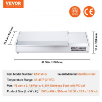 Vevor 312471 Охолоджувана настільна станція для приготування спецій з 3 каструлями 1/3 та каструлями 4 каструлі х 1/6, корпус із Vevor 312471 Охолоджувана настільна станція для приготування спецій з 3 каструлями 1/3 та каструлями 4 каструлі х 1/6, корпус із