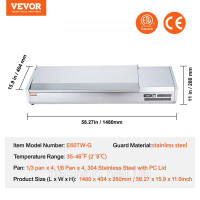 Vevor 312473 Охолоджувана настільна станція для приготування спецій з 4 каструлями 1/3 та каструлями 4 каструлі х 1/6, корпус із Vevor 312473 Охолоджувана настільна станція для приготування спецій з 4 каструлями 1/3 та каструлями 4 каструлі х 1/6, корпус із