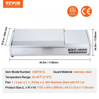 Vevor 312474 Охолоджена настільна станція для приготування спецій з 2 каструлями 1/3 та каструлею 1/3 4 & 1/6 каструлі, корпус із