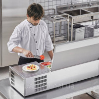 Vevor 312474 Охолоджена настільна станція для приготування спецій з 2 каструлями 1/3 та каструлею 1/3 4 & 1/6 каструлі, корпус із