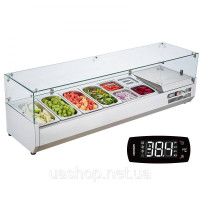 Vevor 312475 Охолоджувана настільна станція для приготування спецій з 4 каструлями 1/3 та каструлями 4 x 1/6 каструлі, корпус із