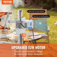 Vevor 311939 Гриль ягняти Гриль для поросяти Вертел Гриль для печені 52Вт 90кг електричний 1185мм