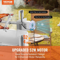 Vevor 311944 гриль ягняти порося гриль вертел гриль 52Вт 90кг лобове скло