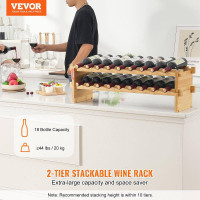 Vevor 312509 винна стійка для пляшок винна шафа підставка для пляшок 18 пляшок 2-ярусна Vevor 312509 винна стійка для пляшок винна шафа підставка для пляшок 18 пляшок 2-ярусна