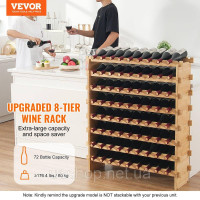 Vevor 312510 винна стійка винна шафа підставка для пляшок 72 пляшки 8 рівнів Vevor 312510 винна стійка винна шафа підставка для пляшок 72 пляшки 8 рівнів