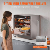 Vevor 312515 Hot Box Марміт 4-ярусна шафа для підігріву закусок з мискою для води Vevor 312515 Hot Box Марміт 4-ярусна шафа для підігріву закусок з мискою для води