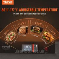 Vevor 312518 Марміт 4-ярусна шафа для підігріву закусок з мискою для води з одними дверцятами Vevor 312518 Марміт 4-ярусна шафа для підігріву закусок з мискою для води з одними дверцятами