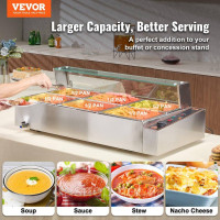 Vevor 312527 Харчовий нагрівальний посуд, гастроємність 6x8Qt Glass Shield Vevor 312527 Харчовий нагрівальний посуд, гастроємність 6x8Qt Glass Shield