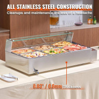 Vevor 312527 Харчовий нагрівальний посуд, гастроємність 6x8Qt Glass Shield Vevor 312527 Харчовий нагрівальний посуд, гастроємність 6x8Qt Glass Shield