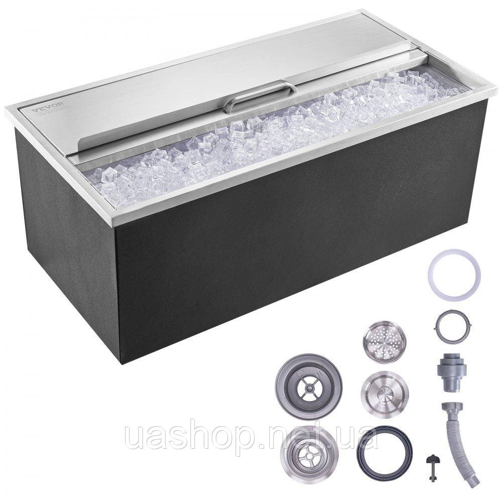 Vevor 312010 Drop in ice box охолоджувач льоду Контейнер для льоду 95,66 л нержавіюча сталь 913x456x358 мм