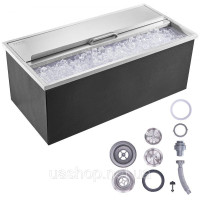 Vevor 312010 Drop in ice box охолоджувач льоду Контейнер для льоду 95,66 л нержавіюча сталь 913x456x358 мм Vevor 312010 Drop in ice box охолоджувач льоду Контейнер для льоду 95,66 л нержавіюча сталь 913x456x358 мм