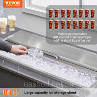 Vevor 312010 Drop in ice box охолоджувач льоду Контейнер для льоду 95,66 л нержавіюча сталь 913x456x358 мм Vevor 312010 Drop in ice box охолоджувач льоду Контейнер для льоду 95,66 л нержавіюча сталь 913x456x358 мм