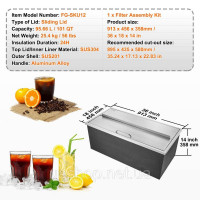 Vevor 312010 Drop in ice box охолоджувач льоду Контейнер для льоду 95,66 л нержавіюча сталь 913x456x358 мм Vevor 312010 Drop in ice box охолоджувач льоду Контейнер для льоду 95,66 л нержавіюча сталь 913x456x358 мм