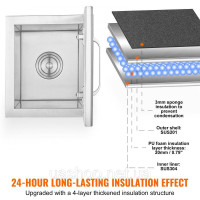 Vevor 312012 Drop in ice box ice cooler Контейнер для льоду 28,52 л нержавіюча сталь 355x305x461 мм