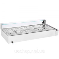 Vevor 312555 Підігрівач їжі, гастроконтейнери Chafing Dish, 10 шт., скляний щиток, 7,6 л, 1700 Вт Vevor 312555 Підігрівач їжі, гастроконтейнери Chafing Dish, 10 шт., скляний щиток, 7,6 л, 1700 Вт