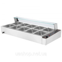 Vevor 312555 Підігрівач їжі, гастроконтейнери Chafing Dish, 10 шт., скляний щиток, 7,6 л, 1700 Вт Vevor 312555 Підігрівач їжі, гастроконтейнери Chafing Dish, 10 шт., скляний щиток, 7,6 л, 1700 Вт