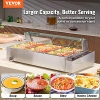 Vevor 312536 Харчовий нагрівальний посуд, гастроємність, 9x5Qt Буфетна скляна табличка Vevor 312536 Харчовий нагрівальний посуд, гастроємність, 9x5Qt Буфетна скляна табличка