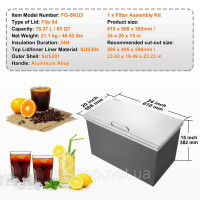Vevor 312019 Drop in ice chest охолоджувач льоду Контейнер для льоду 78,37 л нержавіюча сталь 610x508x382 мм Vevor 312019 Drop in ice chest охолоджувач льоду Контейнер для льоду 78,37 л нержавіюча сталь 610x508x382 мм
