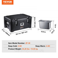Vevor 312538 Ізольований контейнер для каструль, штабельований з верхнім завантаженням, з 3 каструлями 36 Qt, чорний Vevor 312538 Ізольований контейнер для каструль, штабельований з верхнім завантаженням, з 3 каструлями 36 Qt, чорний