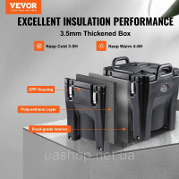Vevor 312540 Ізольований контейнер для гарячих і холодних напоїв, ополоник для супу, 8 галонів, з підставкою, чорний Vevor 312540 Ізольований контейнер для гарячих і холодних напоїв, ополоник для супу, 8 галонів, з підставкою, чорний