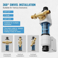 Vevor 312078 Фільтр Spin-Down, 40-мікронний фільтр осаду для колодязної води для всього будинку, 1,9 см GM + 2,54 см GM, висока Vevor 312078 Фільтр Spin-Down, 40-мікронний фільтр осаду для колодязної води для всього будинку, 1,9 см GM + 2,54 см GM, висока