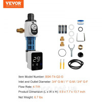 Vevor 312078 Фільтр Spin-Down, 40-мікронний фільтр осаду для колодязної води для всього будинку, 1,9 см GM + 2,54 см GM, висока Vevor 312078 Фільтр Spin-Down, 40-мікронний фільтр осаду для колодязної води для всього будинку, 1,9 см GM + 2,54 см GM, висока