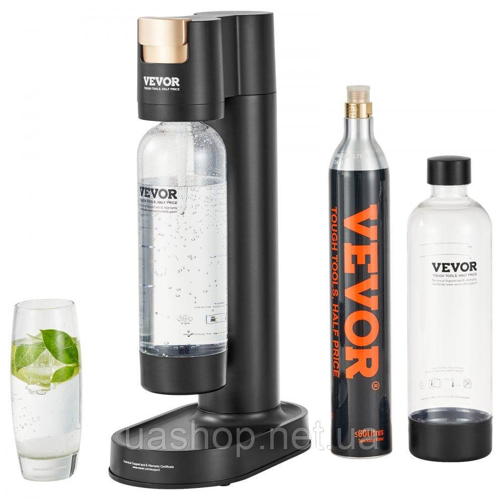 Vevor 312083 Апарат для газованої води, содовий набір, набір для закваски для сельтерської води з 2 ПЕТ-пляшками 1 л без вмісту