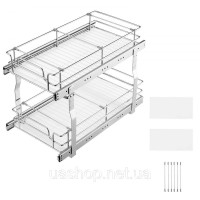 Vevor 312597 2-рівневий висувний органайзер для шафи під раковину (305x533x381 мм) Стійка для спецій Кухонна полиця для зберігання Vevor 312597 2-рівневий висувний органайзер для шафи під раковину (305x533x381 мм) Стійка для спецій Кухонна полиця для зберігання
