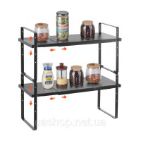 Vevor 312604 2-Tier Spice Rack Cabinet Organizer Countertop Shelf Storage Rack Black