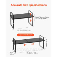 Vevor 312604 2-Tier Spice Rack Cabinet Organizer Countertop Shelf Storage Rack Black
