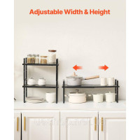 Vevor 312604 2-Tier Spice Rack Cabinet Organizer Countertop Shelf Storage Rack Black