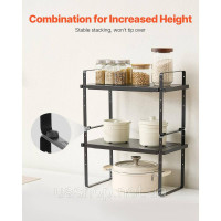 Vevor 312604 2-Tier Spice Rack Cabinet Organizer Countertop Shelf Storage Rack Black