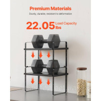 Vevor 312604 2-Tier Spice Rack Cabinet Organizer Countertop Shelf Storage Rack Black