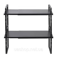 Vevor 312604 2-Tier Spice Rack Cabinet Organizer Countertop Shelf Storage Rack Black