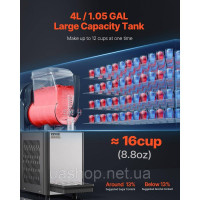 Vevor 312093 Commercial Slushy Machine 4L Прилад для приготування заморожених напоїв Margarita Smoothie Vevor 312093 Commercial Slushy Machine 4L Прилад для приготування заморожених напоїв Margarita Smoothie