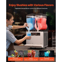 Vevor 312098 12Lx2 Комерційний льодогенератор Slush Ice Machine Margarita Smoothie Drink Maker