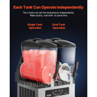 Vevor 312098 12Lx2 Комерційний льодогенератор Slush Ice Machine Margarita Smoothie Drink Maker