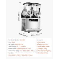 Vevor 312098 12Lx2 Комерційний льодогенератор Slush Ice Machine Margarita Smoothie Drink Maker