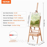 Vevor 312623 мольберт студійний мольберт бук стоячий мольберт регульований