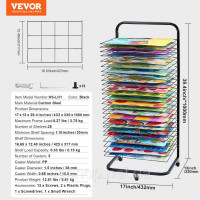 Vevor 312627 Стелаж для сушіння фарби Art, 25 знімних полиць, згортається