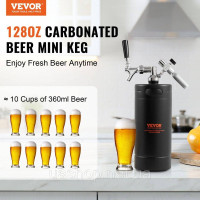 Vevor 312115 Mini Beer Barrel Beer Dispenser 4L Pressure Growler Black Household Camping Vevor 312115 Mini Beer Barrel Beer Dispenser 4L Pressure Growler Black Household Camping