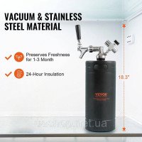 Vevor 312115 Mini Beer Barrel Beer Dispenser 4L Pressure Growler Black Household Camping Vevor 312115 Mini Beer Barrel Beer Dispenser 4L Pressure Growler Black Household Camping