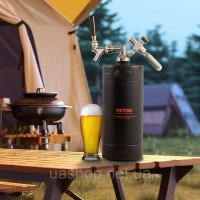 Vevor 312115 Mini Beer Barrel Beer Dispenser 4L Pressure Growler Black Household Camping Vevor 312115 Mini Beer Barrel Beer Dispenser 4L Pressure Growler Black Household Camping