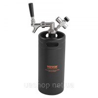 Vevor 312115 Mini Beer Barrel Beer Dispenser 4L Pressure Growler Black Household Camping Vevor 312115 Mini Beer Barrel Beer Dispenser 4L Pressure Growler Black Household Camping