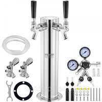 Vevor 312124 Набір Kegerator Tower, комплект для переобладнання пива Dual Tap Beer Conversion, дозатор пивної вежі з нержавіючої