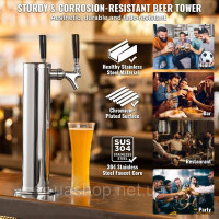 Vevor 312124 Набір Kegerator Tower, комплект для переобладнання пива Dual Tap Beer Conversion, дозатор пивної вежі з нержавіючої